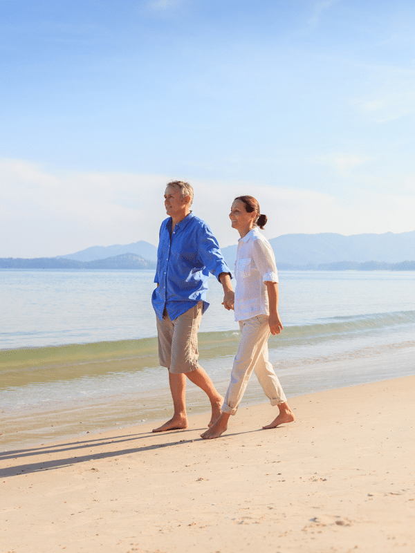 couple walking on beach