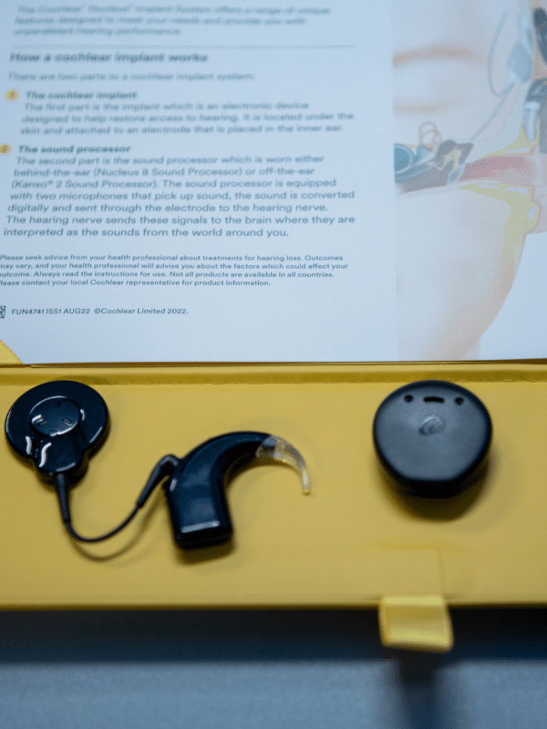 cochlear implants and display info for them